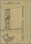 214082 Plattegrond van het terrein met het huis en de hofstede van de burgemeester Booth, gelegen tussen het ...